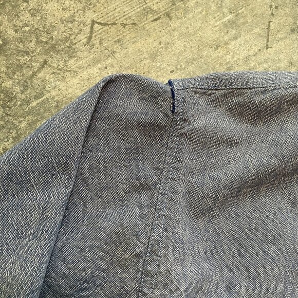 Vintage Lee Leather Patch Denim Button Up Shirt Large - Picture 4 of 10